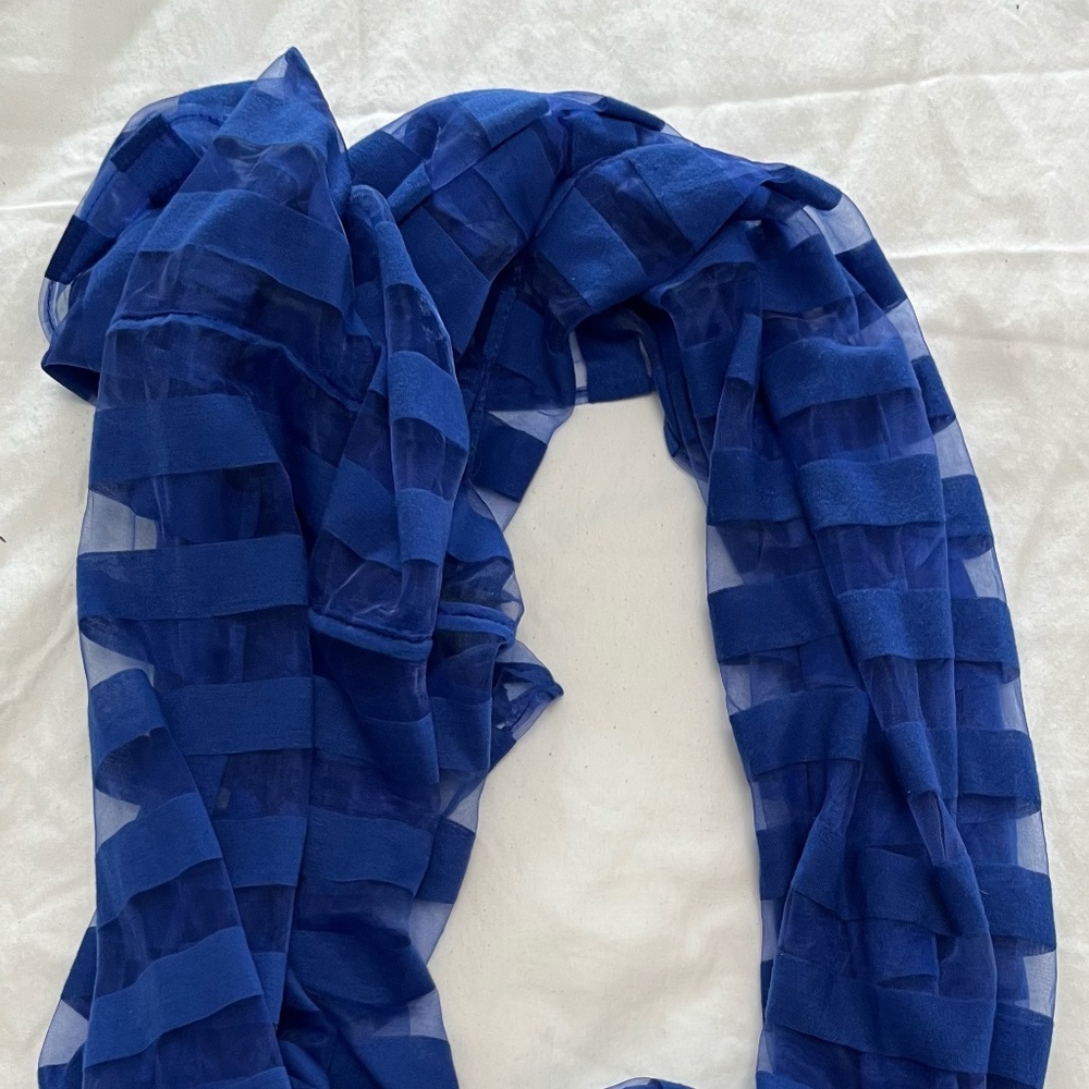 Blue Striped infinity scarf